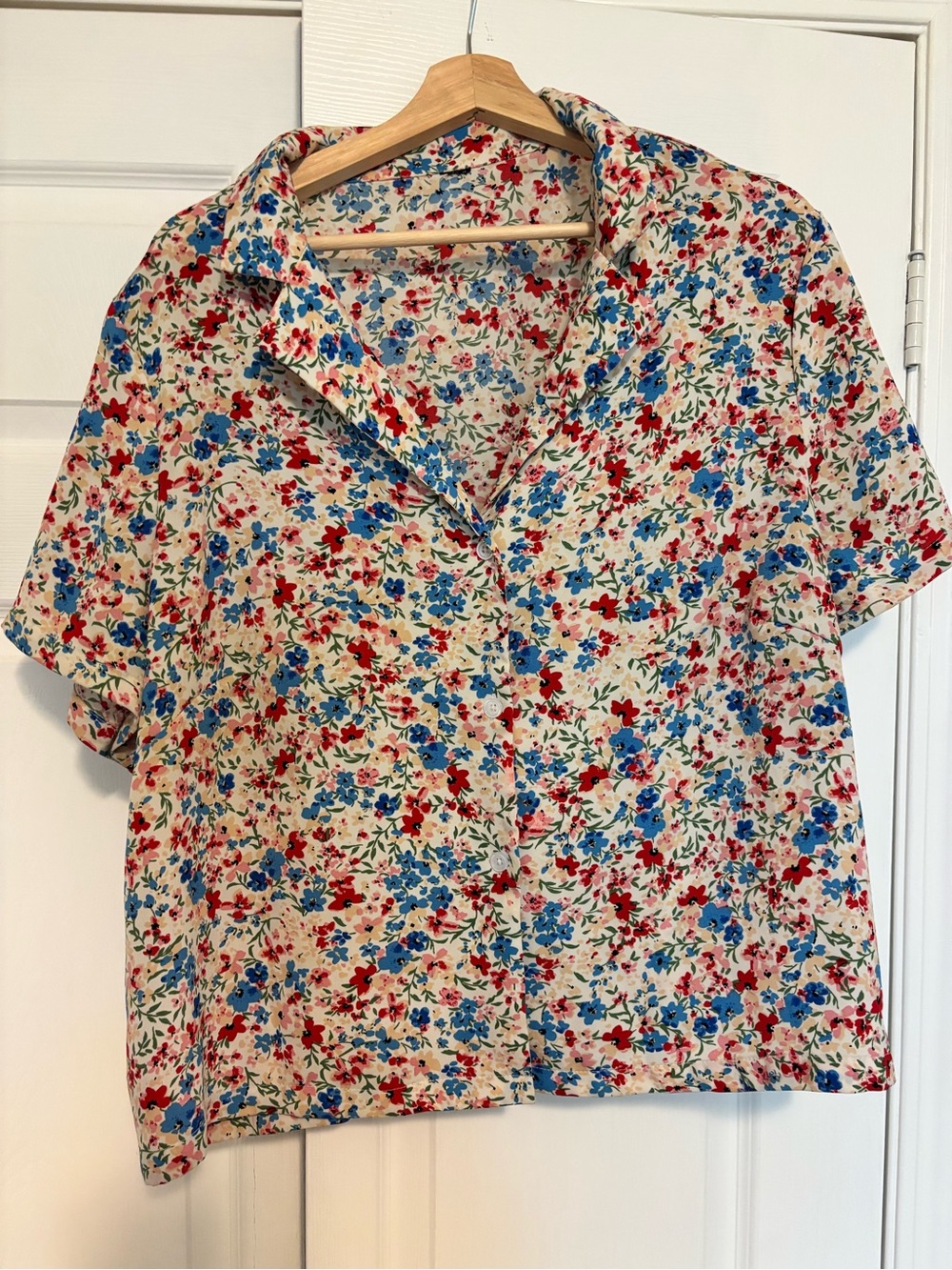 Short Sleeve Floral Button Up